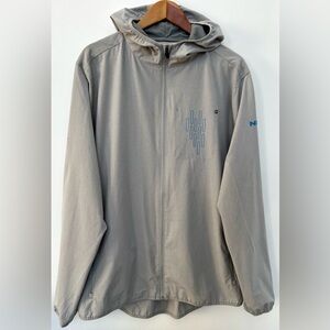Vuori Men’s Hooded Windbreaker Jacket XL Gray Lightweight Athletic Running Shell